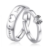 30 silver plated fashion forever love heart loverscouple wedding rings jewelry women mens hot sell never fade