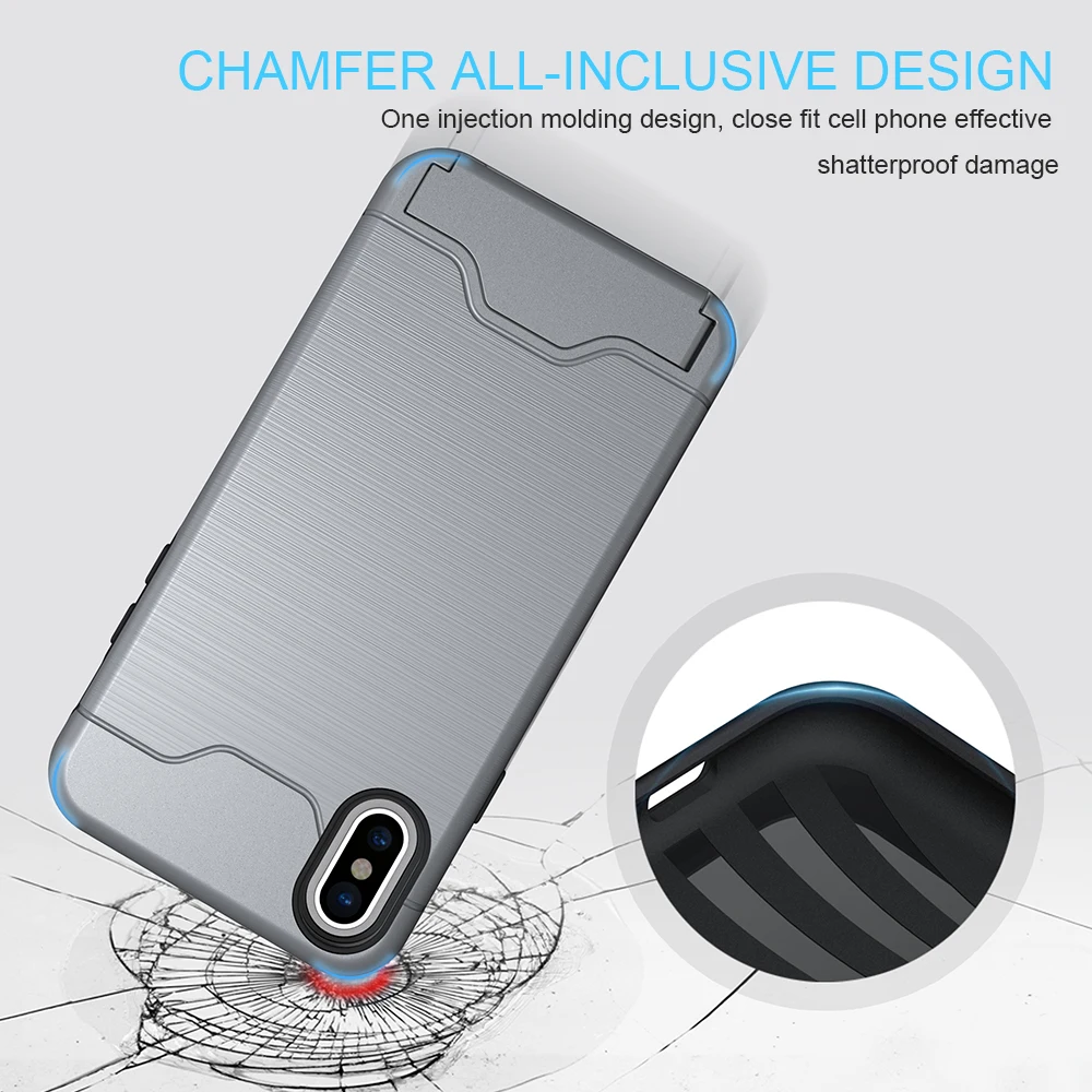 Новый антидетонационных Подставки TPU + PC чехол телефона для iphone х Coque Телефонные