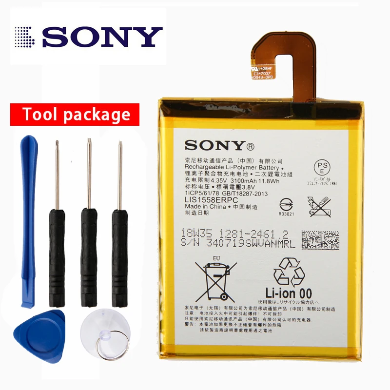 Оригинальный аккумулятор большой емкости LIS1558ERPC для Sony Xperia Z3 L55T D5833 D6616 D6708 L55U D6653