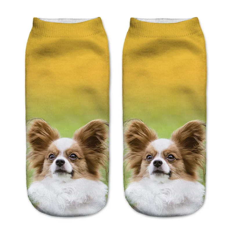 Hot Sale 3D Digital Printed Chow Dog Women Socks Unisex Fashion Cute Short Sock Low Anklet Print | Женская одежда