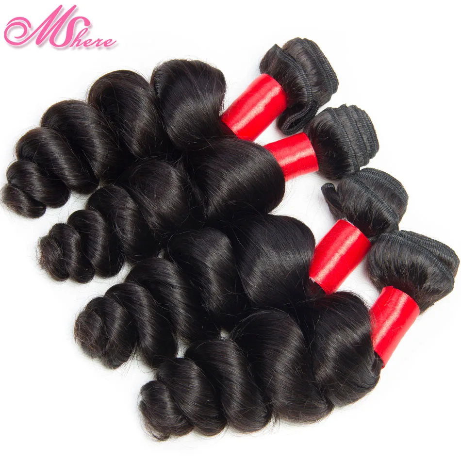 Mshere волосы перуанские свободные глубокая волна 1/3/4 пучки 100% не Remy 3 шт пакет