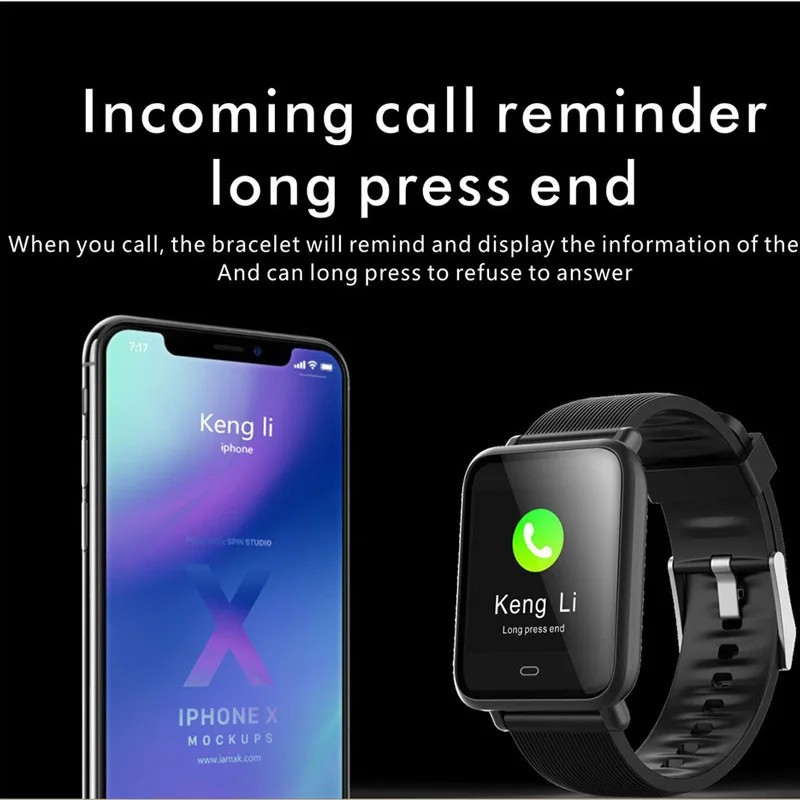 

Smart Watch Blood Pressure Heart Rate Monitor Q9 Fitness Bracelet Waterproof IP67 GPS Fitness Tracker Fot Men Women Watch