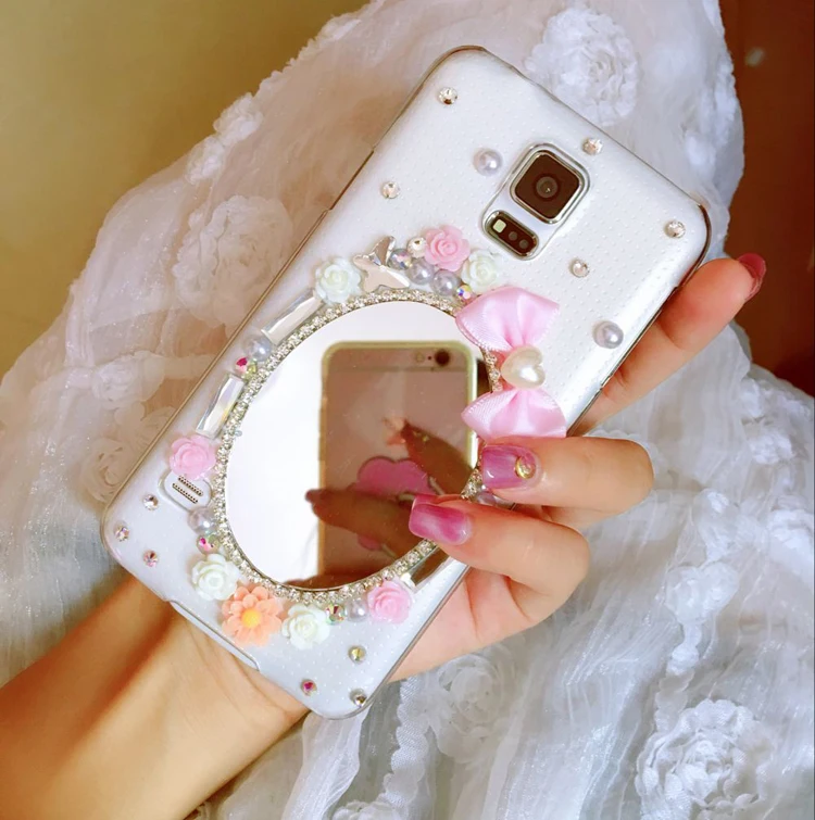lady Diamond Flowers Mirror Phone Cover Case For Sony Xperia XZ4 XZ3 XZ2 XZ1 X Compact XZS XZ L2 L3 M5 Cases |