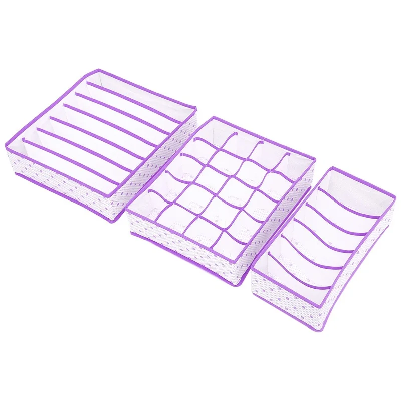 3 шт складные ящики для хранения бюстгальтер нижнее белье Шкаф Организатор Ящик