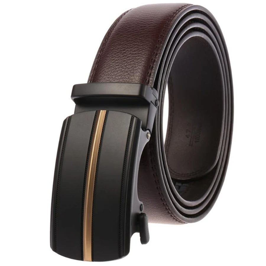 

Black Belt for Men, Designer Business Sliding Automatic Buckle Genuine Leather Belt Strap for Mens Gifts