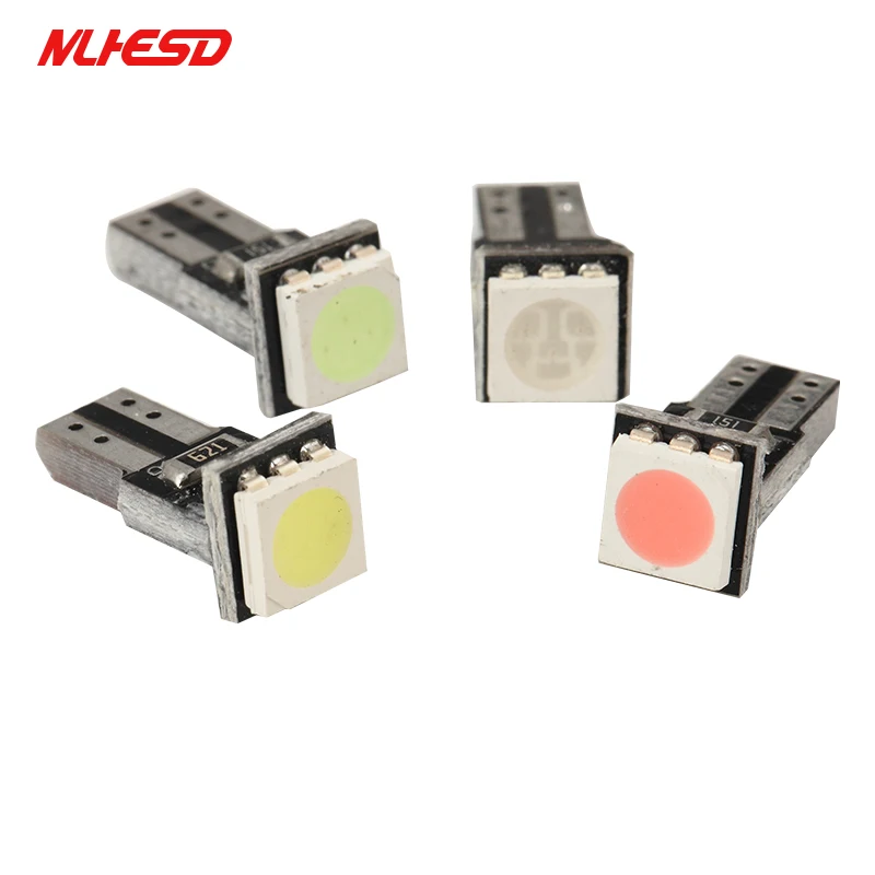 10PCS T5 SMD 5050 W5W Auto LED Gauge Dashboard Bulbs License plate Lamp Car Canbus Error Free Instrument lights DC 12V 24V - купить по