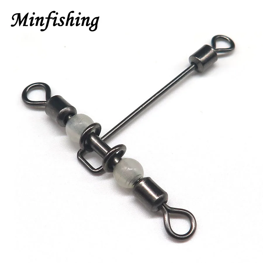 Minfishing 10 шт. 3 ходовые Вертлюги рыболовные Поворотные поперечные лески со