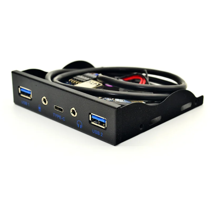 Usb-хаб, 5 портов, USB 3,1, TYPE-C, USB 3,0, передняя панель, HD аудио, 3,5 мм, разъем для наушников, микрофон, адаптер расширения для рабочего стола, 3," флоппи-отсек