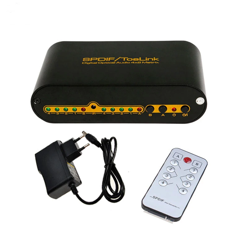 DOITOP SPDIF TOSLINK Цифровой оптический аудио истинная матрица 4x2 Переключатель сплиттер