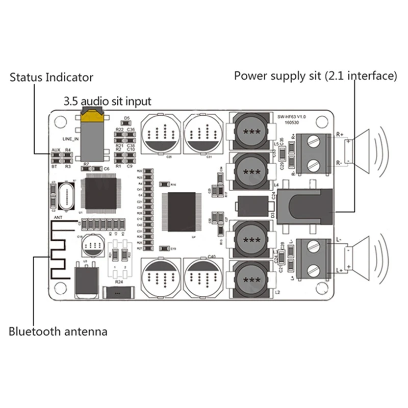 Новинка 2017 для TDA7492P Bluetooth приемник аудиоплата 2x25 Вт мини усилитель мощности