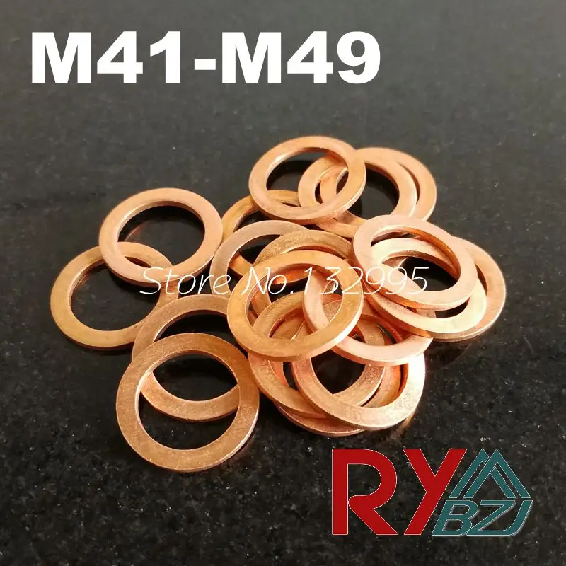 Медная шайба M41 M49 10 шт./лот медная плоская уплотнения|flat washer|copper washercopper flat washers |