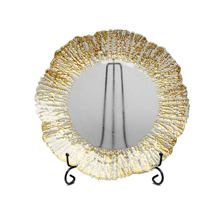 Ланч тарелка со стеклянной пластиной посуда диаметром 33 см новый продукт