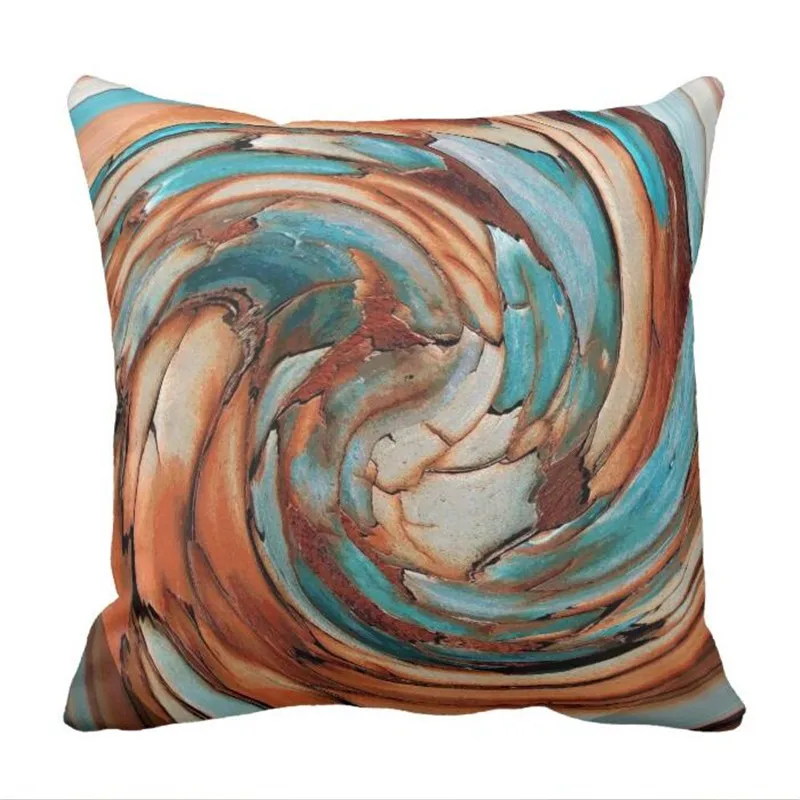 Абстрактный оранжевый синий закат пляжная сцена Подушка Чехол|pillow case|beach pillow