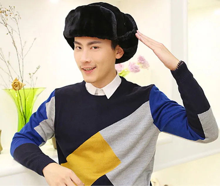 Модные мужские зимние шапки для мужчин шапка-бомбер камуфляжная кепка теплая