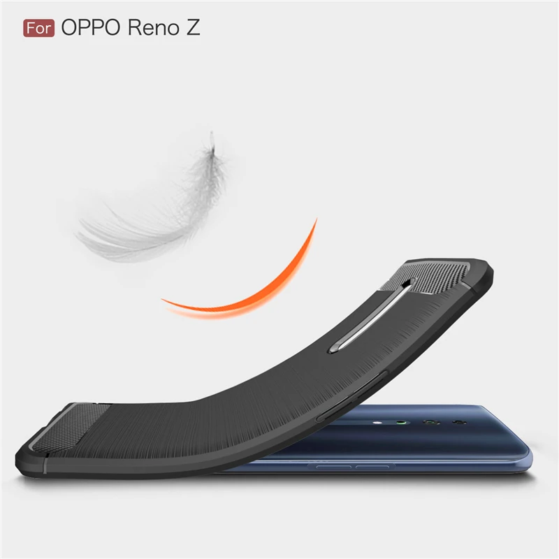 case for oppo reno z case shockproof bumper carbon fiber cover for oppo reno z cover phone case on oppo reno z renoz coque 6 4 free global shipping