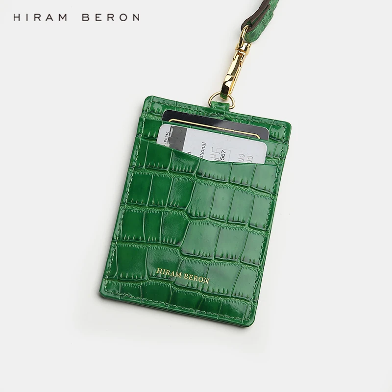 Hiram Beron именной идентификационный держатель с выдвижным тисненым крокодиловым