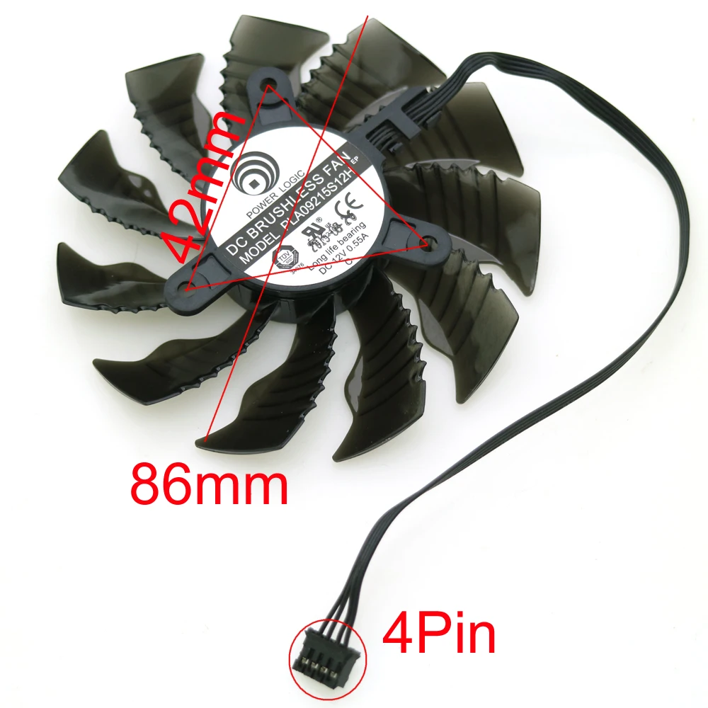 PLA09215B12H PLA09215S12H 12V 0.55A 86 мм 4Pin VGA вентилятор для Gigabyte N970 N980 GTX970 GTX960 мини itx Графика