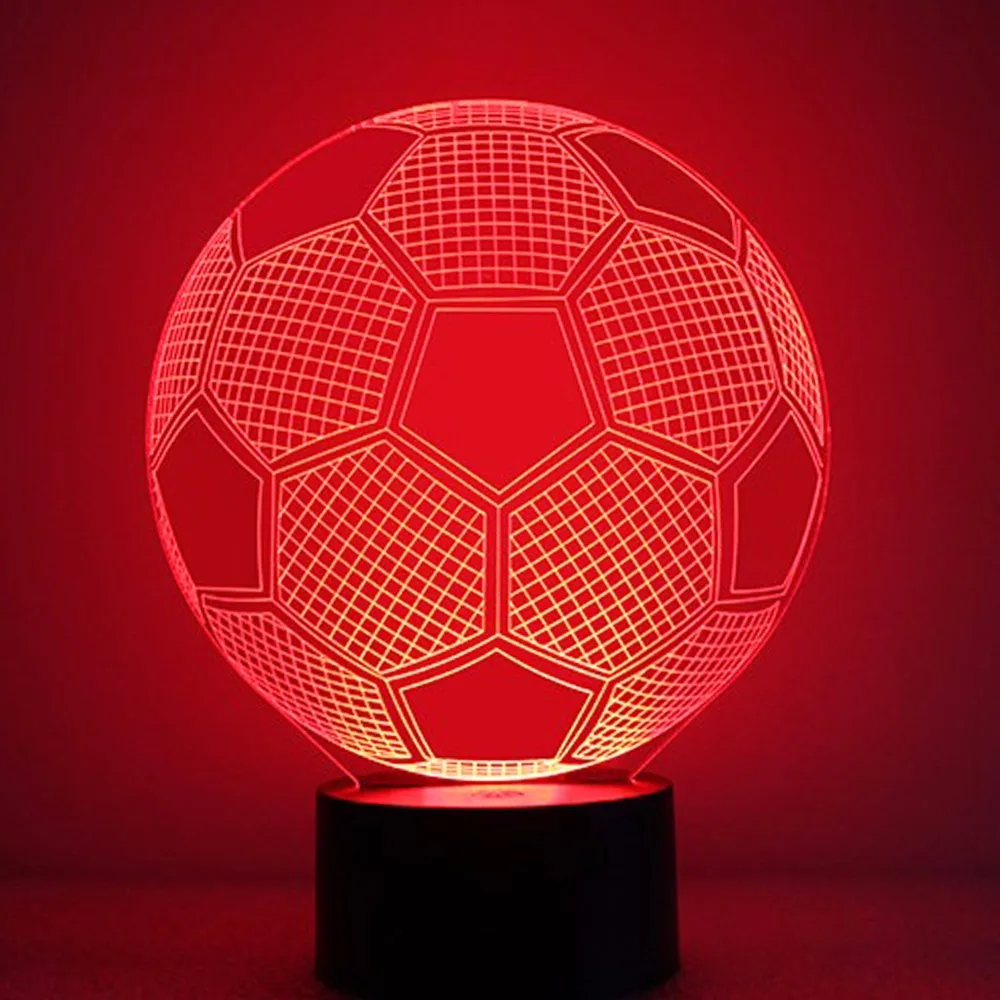 USB RGB 3D футбольная Новинка лампа футбольный светильник с 17 клавишами пульт