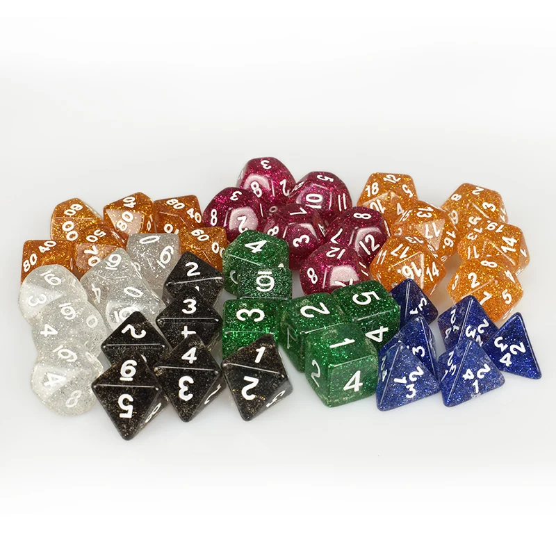 7 шт./компл. многогранная цифровая Смола азартная карта питьевые игральные кости