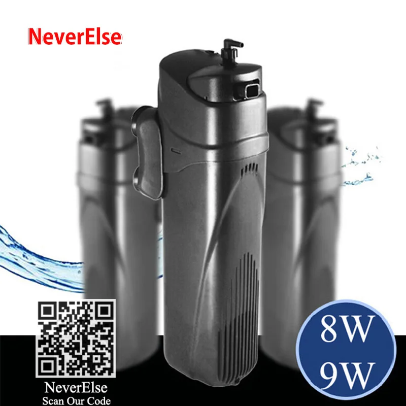 8W Pump 9W UV Light УФ-стерилизатор, погружной фильтр, насос для аквариума 5 Вт/9 Вт, светильник+ Воздушная трубка, добавляющая кислород+ губка, прозрачные зеленые бактерии, цветение водорослей - Цвет: 8W Pump 9W UV Light
