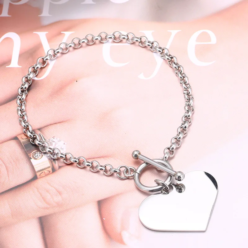 Женский браслет MYLONGINGCHARM из нержавеющей стали 23x30 мм на заказ с надписью