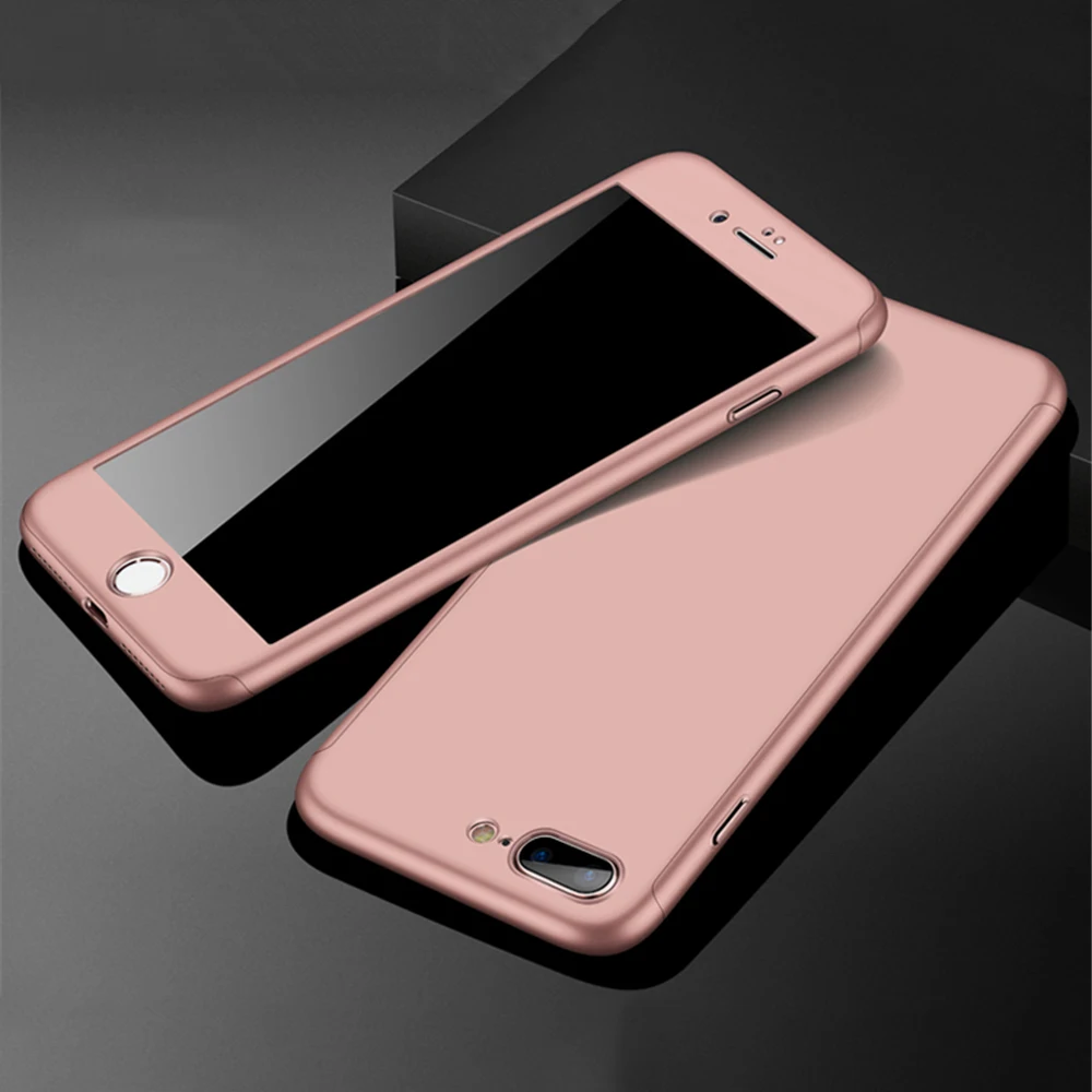 360 градусов полное покрытие телефона чехол для iPhone 6S плюс закаленное Стекло