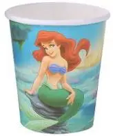 Cups X10 Маленькая Русалочка бумага "Принцесса" посуда тарелка чашка баннер салфетка приглашение скатерть воздушный шар мешок подарок на день рождения - Цвет: Cups X10