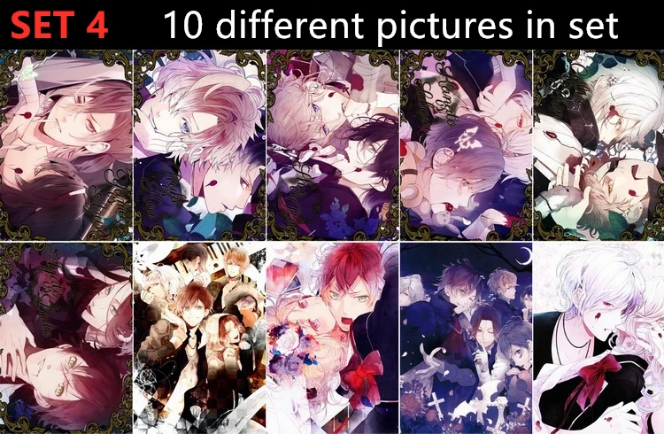 10 шт./лот дьявольские игрушки постер открытка наклейка диалловер Ayato Shuu Kanato Laito
