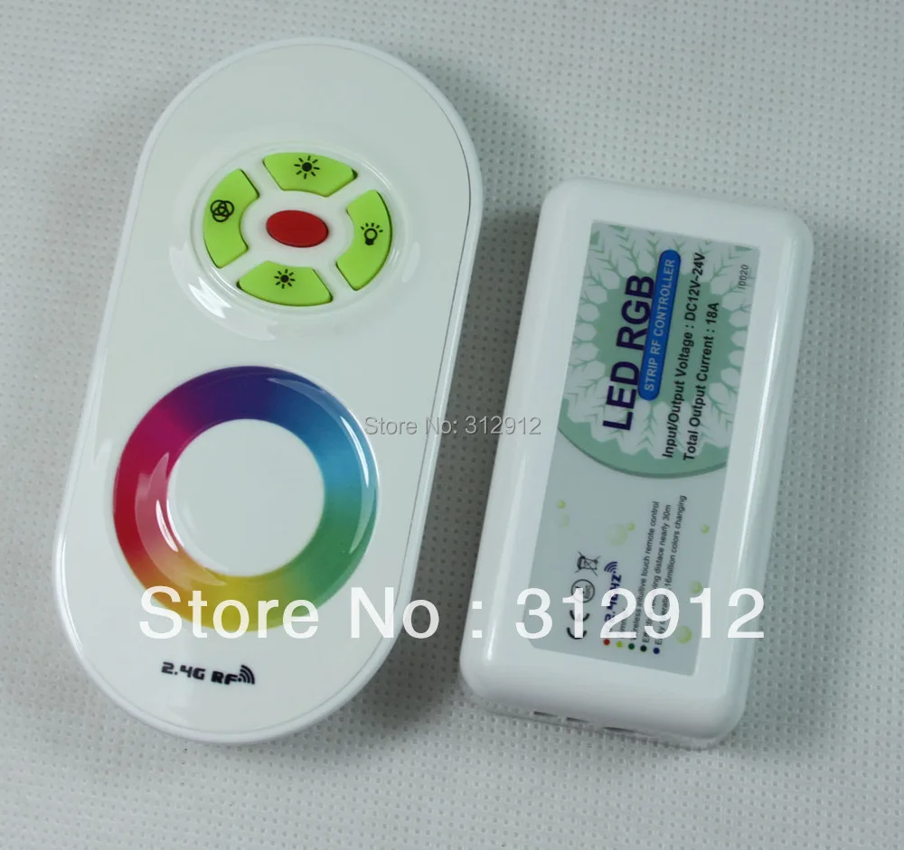 

2.4G RGB LED Touching Remote Controller,DC12-24V input,6A*3 channel output