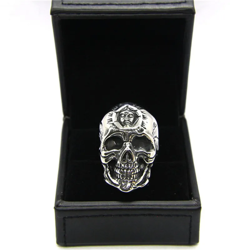 1pc Dropship Cool Double Skull Ring 316L Stainless Steel Men Boys Punk Style Rock | Украшения и аксессуары