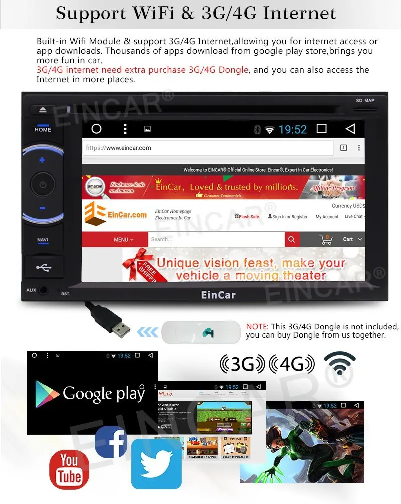 Android 6 0 автомобильный стерео с беспроводной резервной камерой 2 Din Радио сенсорный