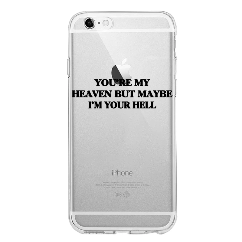 TPU Вы были как небеса, и я ощущал себя как адский чехол для телефона iPhone 5S 6 6s 7 8 Plus X XR XS максимальный чехол Aktuell горячий ангел чехол - Цвет: TPU