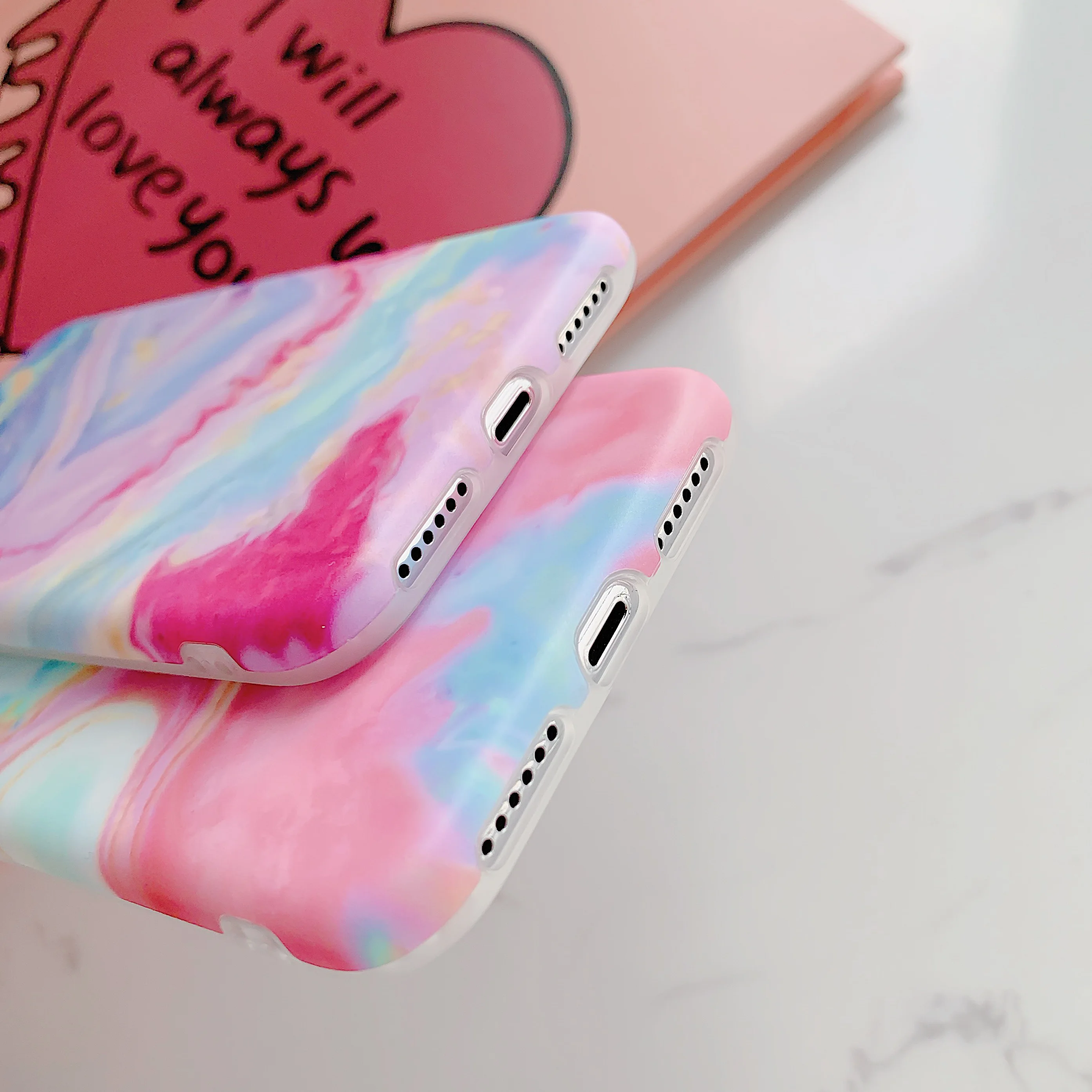 FLYKYLIN Синий Розовый художественный граффити чехол для iPhone 6 S 7 8 Plus XR X XS Max задняя
