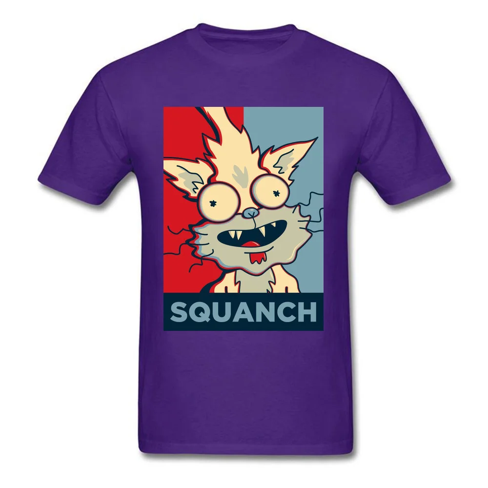Забавные футболки, Новое поступление, It's Time To Squanch, мужские футболки из хлопка, мужские футболки, Рик и Морти, уличная одежда, безумная белка - Color: Purple