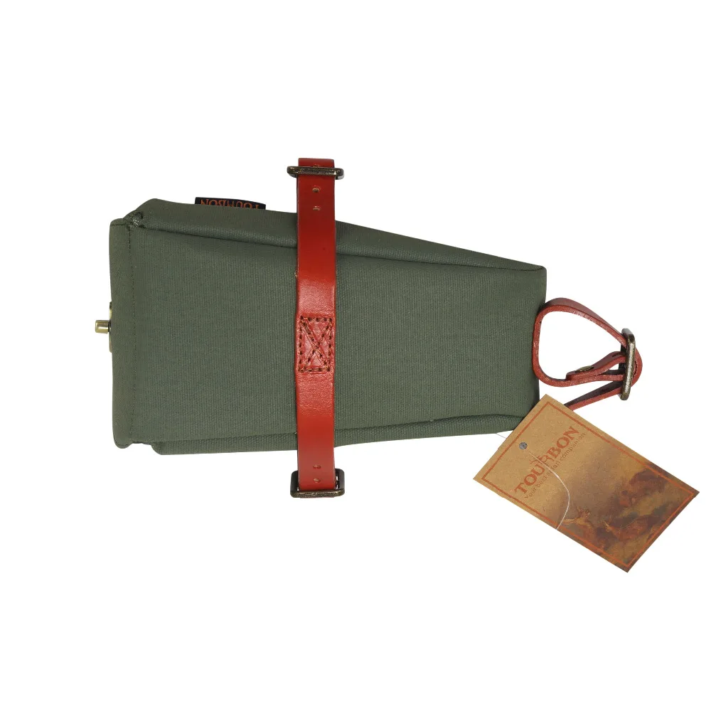 tourbon vintage bike saddle bag bicycle seatbag seat tail case waxwear canvas phone pouch cycling accessories water repellent free global shipping