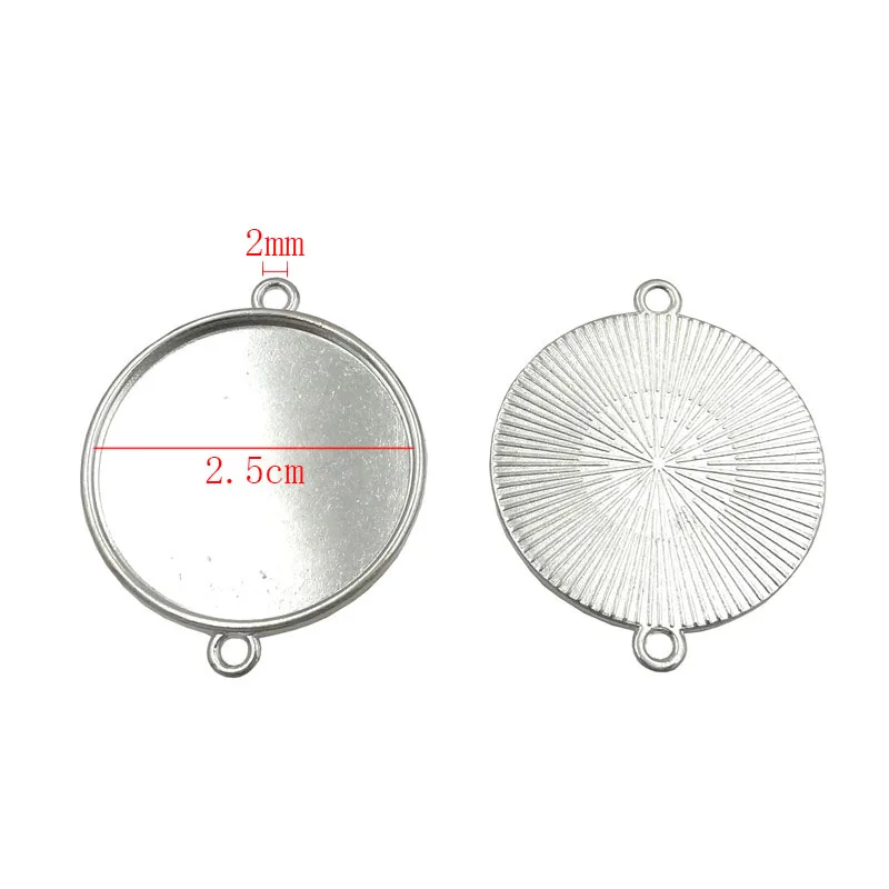 10 шт. 25 мм Позолоченные разъемы Ожерелье Подвеска кабошон основа Камея рамка