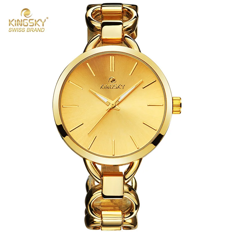 

relogio feminino Kingsky Luxury Women Quartz Watches Fashion Luxury Gold Watches For Women Fashion Ladies Watches geneva Hodinky