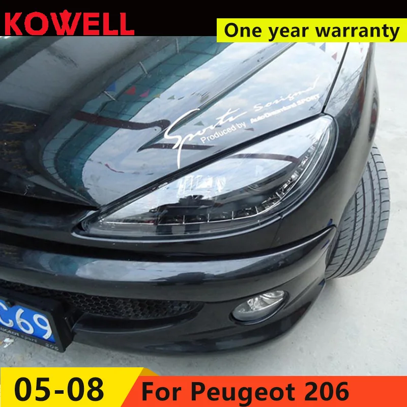 Автомобильный Стайлинг KOWELL для Peugeot 206 фары 2004 2008 V1 безопасные зрения лампы Angel