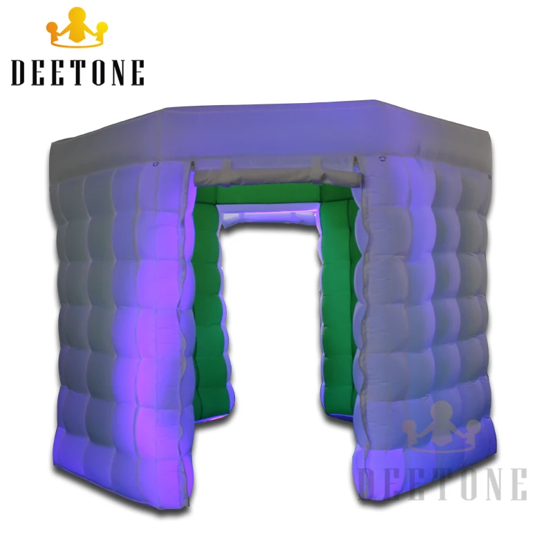 DEETONE красочное освещение 2 двери надувной восьмиугольник фото стенд корпус