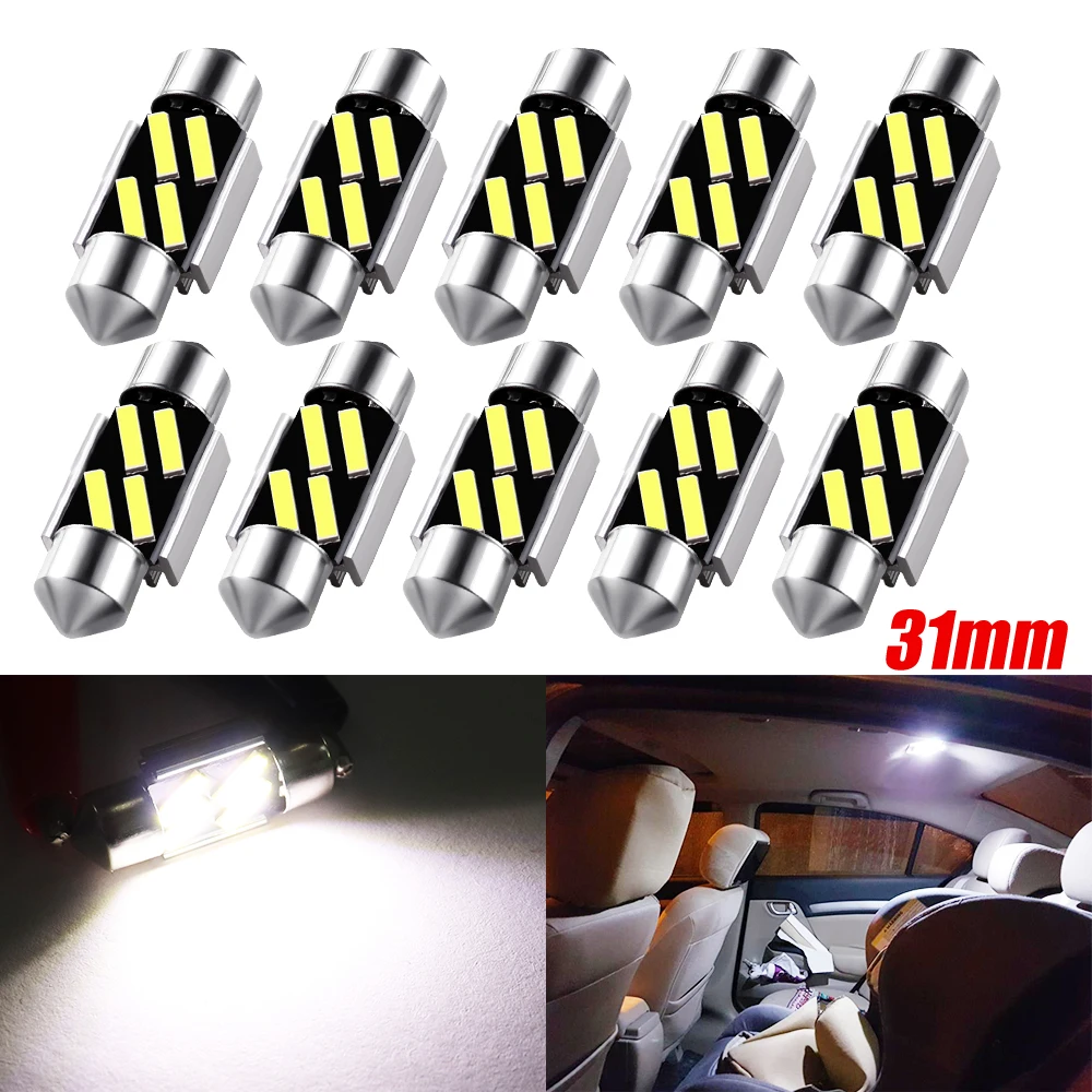 Festoon 31 мм светодиодный светильник C5W C10W CANBUS без ошибок 7020 SMD белый лампы для авто