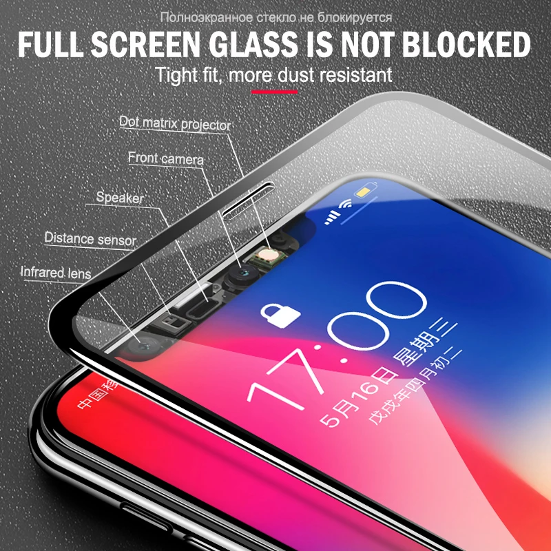 Закаленное стекло 0 25 мм для iPhone XS MAX XR PET Edge 3D защитная пленка из закаленного