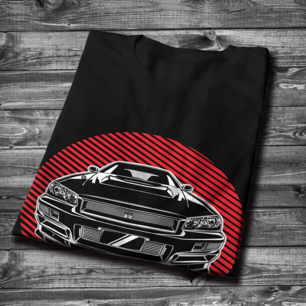 Мужская футболка с принтом шикарного автомобиля SKYLINE GTR R34 качественная