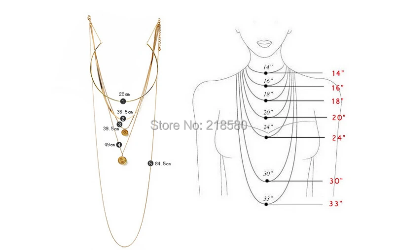 

YC Multi Strand Layer NECKLACE Gold Coin Necklace YCN54