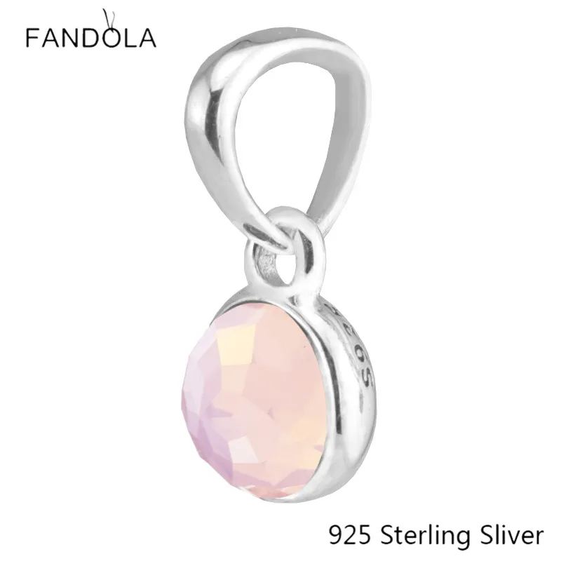 CKK 925 пробы серебро October Droplet опалесцентный розовый кристалл оригинальные