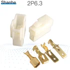 6,3 мм разъем 2 P 2 pin Электрический 6,3 разъем наборы мужской женский разъем для мотоцикла автомобиля