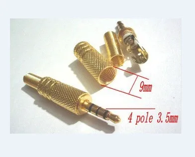 

30pcs Gold plate Stereo 4 Pole Male 3.5mm Jack Plug Audio connector headphone