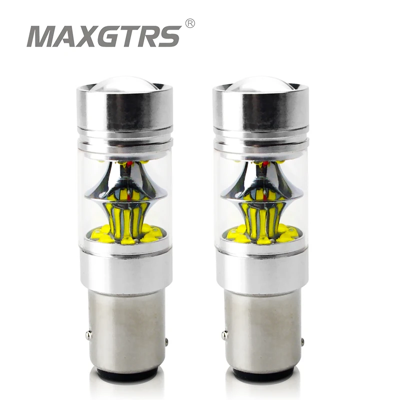 

BAY15D S25 Led 1157 100W CREE Chip Leds P21/5W Car Stop Backup Reverse Bulb Light Rear Front Turn Signal White 6000K 12V