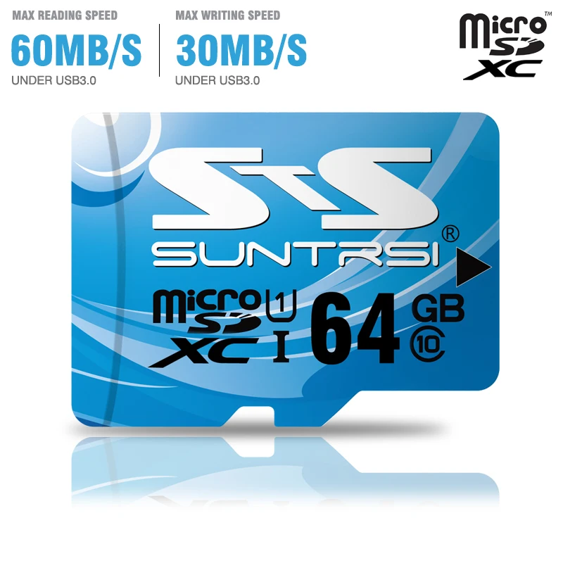 Suntrsi Micro SD Card 64GB Mini TF 32GB 16GB High Speed Class 10 Memory for Smartphone and Cameras Free Shipping | Компьютеры и офис