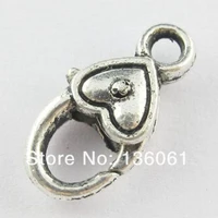 100pcs vintage alloy heart lobster clasp hooks parrot clasp for necklace bracelet chain connectors jewelry findings 179mm