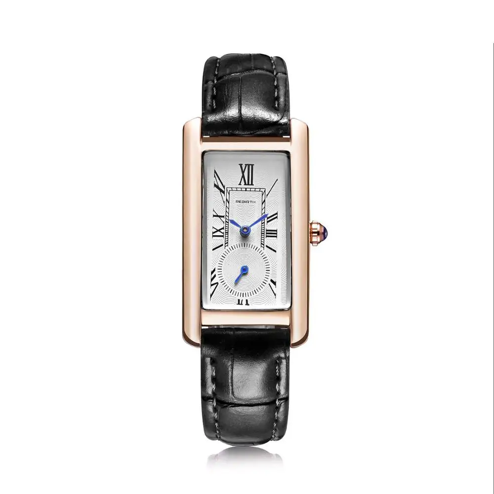 Rose Gold-Black Прямоугольные унисекс кварцевые часы Женское платье кожаный браслет из ПУ Модные наручные часы женские винтажные деловые часы женские часы - Цвет: Rose Gold-Black